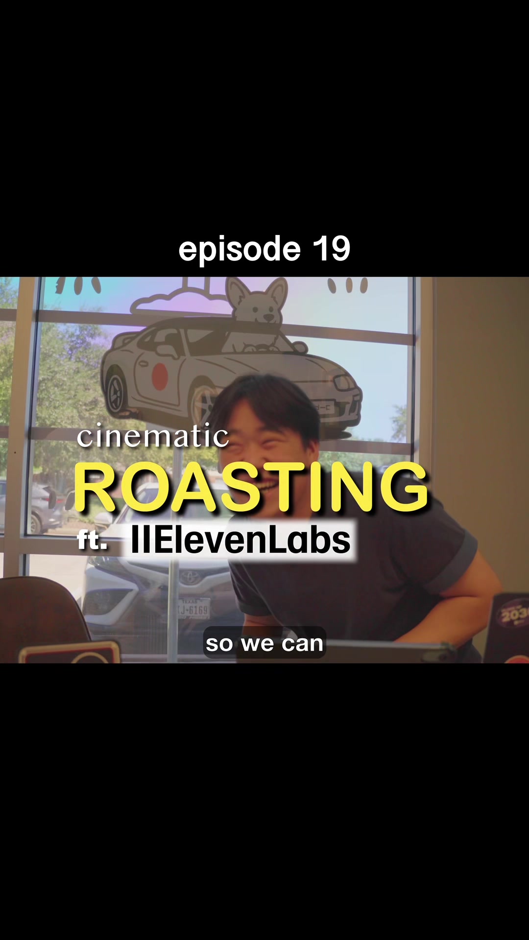 Still from the ElevenLabs Cinematic Roasting episode